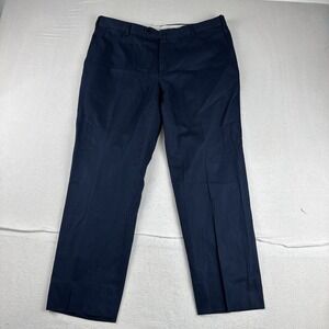 Isaia Napoli Mens Navy Chino Pants fits 36*28 Cotton Made in Italy Business